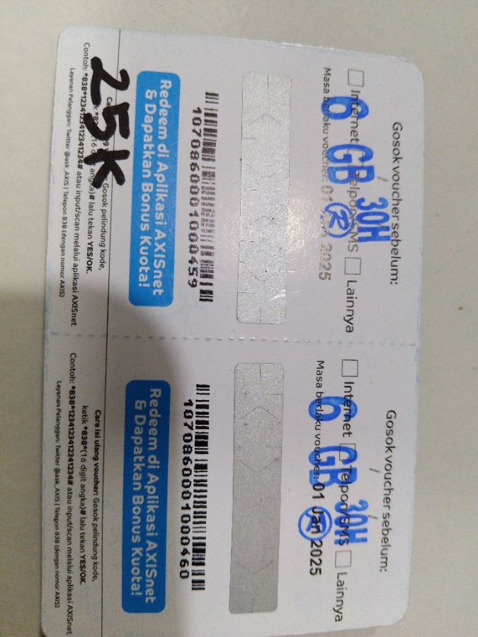 V AXIS 6gb/30hari