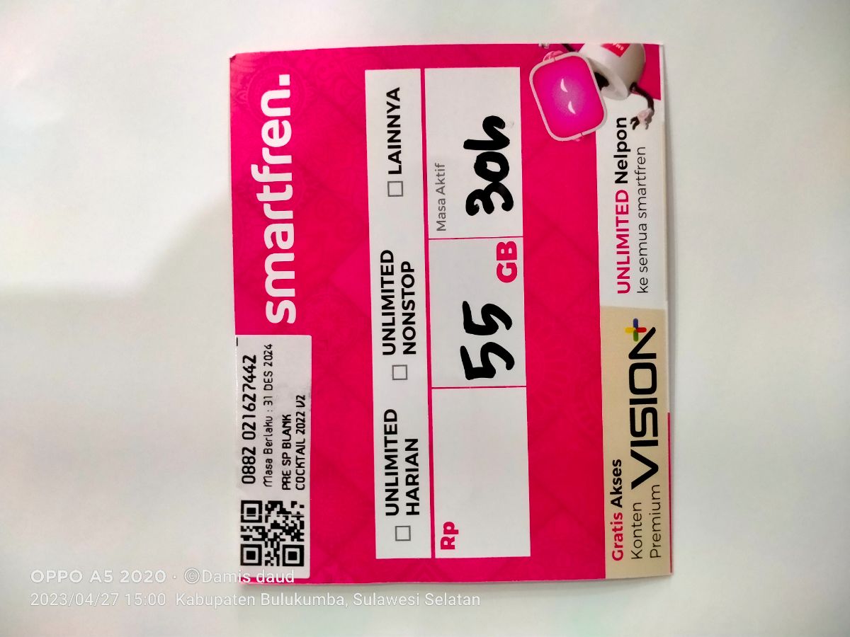 Kartu data smart 55gb 30h