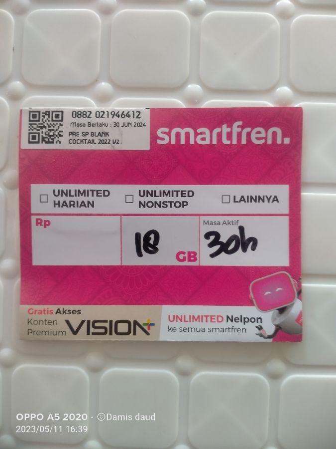 Kartu data smart 18gb 30h