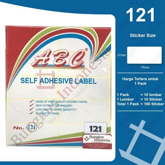 Kertas label undangan ABC no. 121