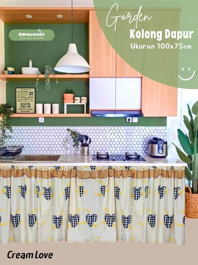 Gorden Kolong Dapur - CREAM LOVE (Obral)
