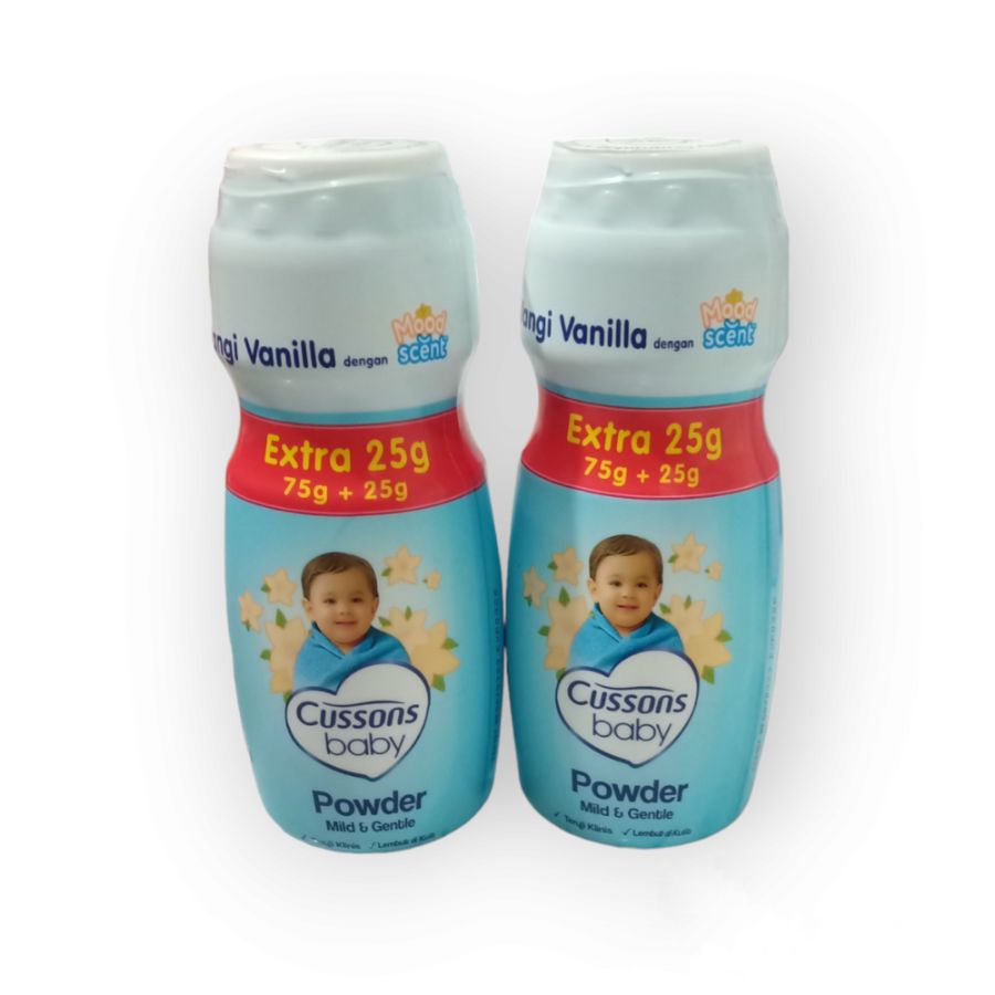 Bedak cussons 75+25g biru