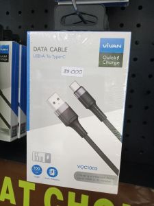 Kabel Data/VIVAN VQC100S BLACK/TYPE-C/100CM/65W
