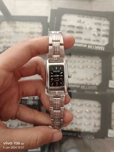 Halei Jam Tangan Krepyak Cewek Kotak Silver