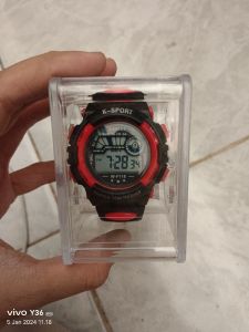 Linary Sport Jam Tangan Anak Hitam Merah
