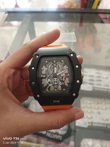 Richard Mille Jam Tangan Cowok Orange Black