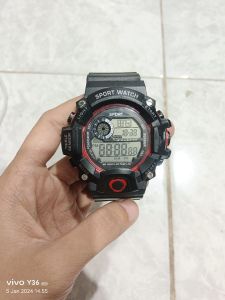 GS Sport Jam Tangan Cowok Black Red