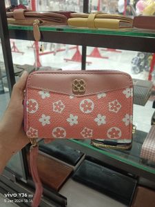 Double Flowers Dompet Cewek Peach