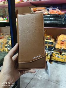 Boweisi Dompet Cowok Panjang Brown