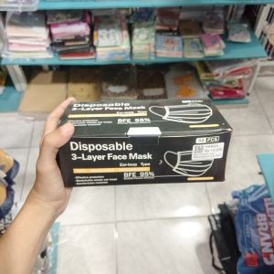 Disposable Face Mask Earloop Box/Dewasa/50pcs/Hitam
