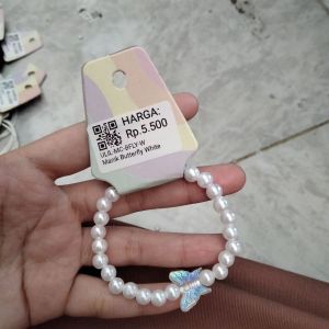 Gelang Manik Butterfly White 