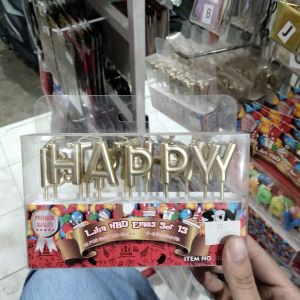 Lilin HBD Emas Set 13