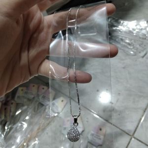 Kalung Titanium Permata Silver