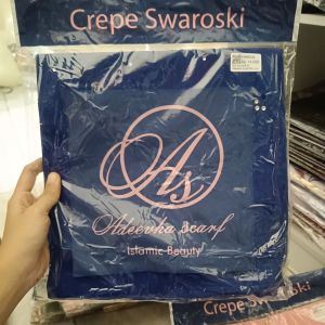 Adeertha Scraft Crepe Swaroski/Biru Tua
