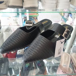 Navisa Flatshoes Motif Kulit/Hitam/40