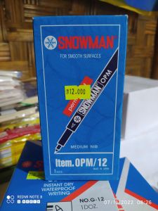 Spidol Hitam Snowman Permanent Medium OPM