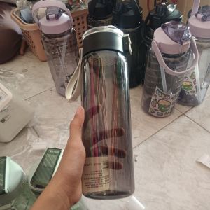Botol Minum Aesthetic Transparant Hitam 