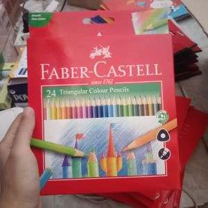 Faber Castell - Pensil Warna Triangular Colour Pencils 24 Warna Besar - Mix - Ecer