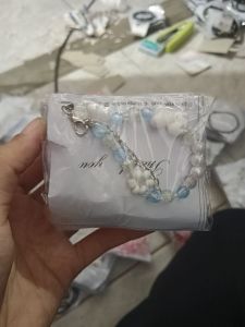 Gelang Tali Mote Biru Putih 