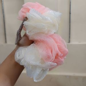 Bath Sponge Pink Putih
