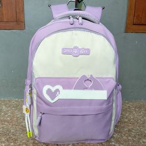 Tas Ransel Backpack Sekolah Anak Perempuan Alto Girl Original Love Sign-Ungu
