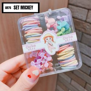Set Gift Ikat Rambut Anak Perempuan Kado Anak Set Aksesoris Rambut Anak Free Kotak MCO-Set Mickey