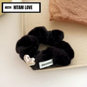 Ikat Rambut Scrunchie Wanita Cepol Hijab Aksesoris Rambut Fashion Wanita MCO AR214-Hitam Love