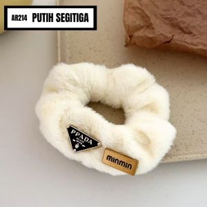 *Ikat Rambut Scrunchie Wanita Cepol Hijab Aksesoris Rambut Fashion Wanita MCO AR214-Putih Segitiga