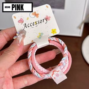 * Set Ikat Rambut Isi 3 Karet Rambut Wanita Kuncir Rambut Anak MCO-Pink