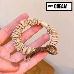 Ikat Rambut Scrunchie Kecil Karet Rambut Ponytail Aksesoris Rambut Wanita MCO-Cream