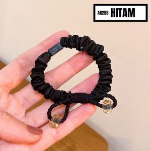 Ikat Rambut Scrunchie Kecil Karet Rambut Ponytail Aksesoris Rambut Wanita MCO-Hitam