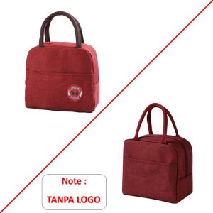 HC TAS BEKAL LUNCH BAG COOLER BRIVILAS MAKANAN ANAK TAS LUNCH BOX-Maroon