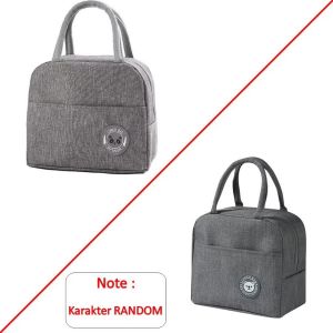 HC TAS BEKAL LUNCH BAG COOLER BRIVILAS MAKANAN ANAK TAS LUNCH BOX-Abu