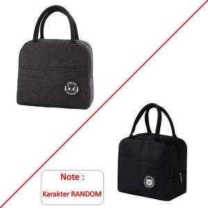 HC TAS BEKAL LUNCH BAG COOLER BRIVILAS MAKANAN ANAK TAS LUNCH BOX-Hitam