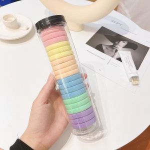 HC Ikat Rambut Wanita Elastis Isi 20 Pcs Kunciran Anak Motif Polos 20Pcs Kuat Gaya Korea-Pastel