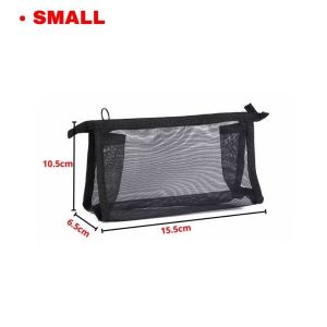 HC Tas Kosmetik Traveling Pouch Kosmetik Transparant Jaring Polyster Pouch Travel Make Up-Kecil