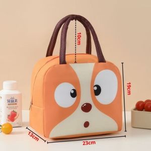 HC Tas Bekal Karakter Lunch Bag Cooler Food Waterproof Makanan Anak Tas Lunch Box-Oren Doggy
