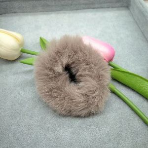 HC IKAT RAMBUT BULU HALUS ELASTIS WANITA ANAK KARET BERBULU WARNA WARNI-Choco