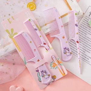HC Sisir Anak Set Isi 2pcs Karakter Kartun Lucu Sisir Runcing 2 Pcs Sisir Gagang Plastik-Ungu