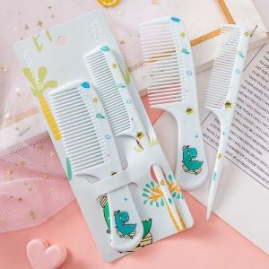 HC Sisir Anak Set Isi 2pcs Karakter Kartun Lucu Sisir Runcing 2 Pcs Sisir Gagang Plastik-Biru