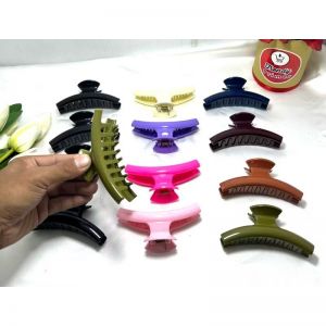 Jepit rambut salon polos kotak T-Warna Gelap