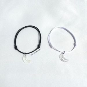 Gelang Mote premium Tali Satin 1mm double slide-Hitam