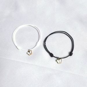 ASB Gelang Tali Korea Premium Waterproof Mini Butterfly White premium grade a-Hitam