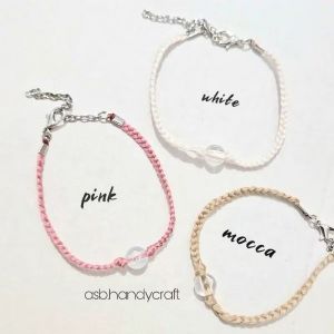 Gelang TALI KEPANG ANYAMAN  anyam etnik handmade tassel rumbai-Mocca