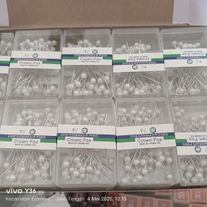 Jarum Pentul Dressmaker Pins Crown Fox/ Putih