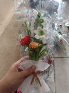 Bucket Bunga Kawat Bulu