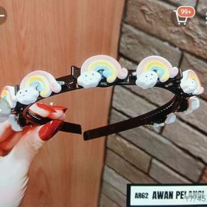 Bando Anak Bandana Kepang Pelangi