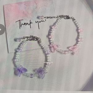 Gelang Manik Kupukupu Pink