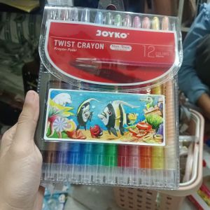 Joyko Twist Crayon 12 Color Panjang 