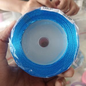 Pita Satin 1/4 Inch Biru
